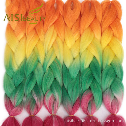 Aisi Beauty Topselling Wholesale Cheap Vendor Ombre Color Jumbo Box Braid Twist Synthetic Crochet Braiding Hair Extensions